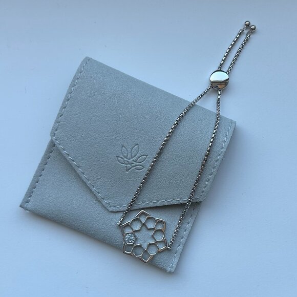 Sterling Silver with Diamonds Slider Bracelet by Cerimani - Picture 6 of 15